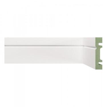 Imagem de Kit Rodapé de MDF 40 Barras Frisadas de 7cm x 2,40m Rende 96 Metros Moldufama Branco