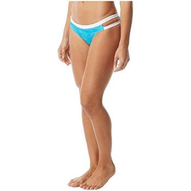 Imagem de TYR Calcinha de biquíni feminina Sanblasted Cove, Turq/White, Small