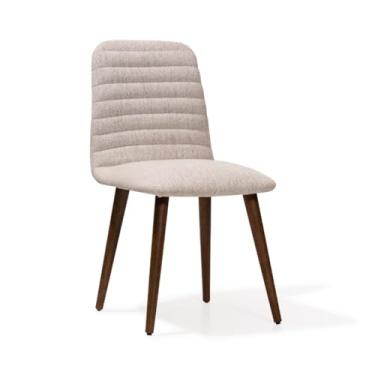 Imagem de MELAGIO Conjunto de 4 cadeiras de jantar Spark – Modernas estofadas, pernas de madeira, cadeiras laterais confortáveis para mesa de jantar – Tecido de desempenho – Montagem fácil sem ferramentas