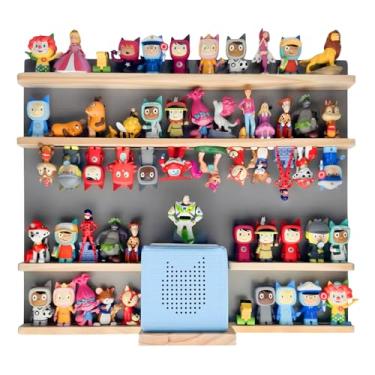 Imagem de Wanheart Prateleira De Parede Magnética Para 60 Bonecos Áudio - Armazenamento Exposição Madeira Crianças, Compatível Com Os Personagens Toniebox, Caixa Resistente Colecionar E Brincar, Organizador Q