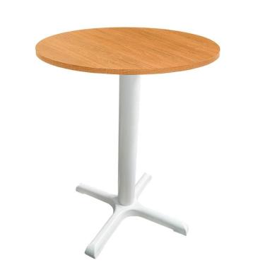 Imagem de Mesa ô Ferro Branco 74 Cm (alt) Base Em X Tampo Mdp Redondo Samba 60 Cm (larg) X 2,50 Cm (alt)