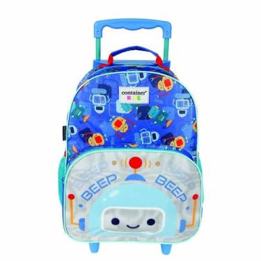 Imagem de Mala Escolar G com Rodinhas Infantil Menino Robots Beep Beep Container