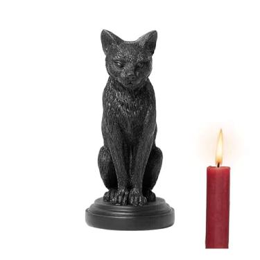 Imagem de Castiçal Vintage Europeu Resina Gato Castiçal Castiçal Castiçal Preto para Decoração de Casa Candelabros Centros de Mesa Decoração de Casa