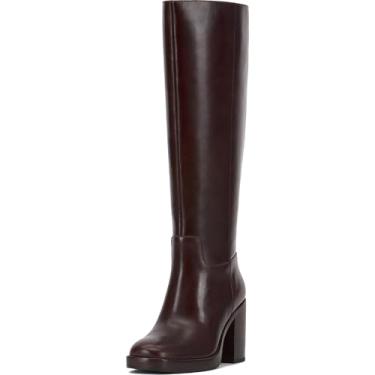 Imagem de Vince Camuto Bota de cano alto feminina Gibi Wide Calf, Panturrilha larga em mogno rico, 39