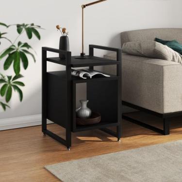Imagem de Mesa de Apoio Cabeceira Baú de Cama para Quarto Industrial Marrocos Ba