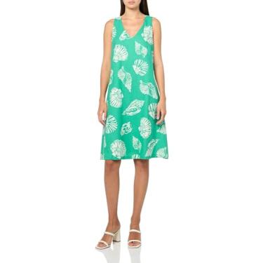 Imagem de Jones New York Vestido trapézio feminino Gina Vneck Slvls tecido, Kelly Multi, M