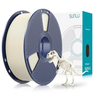 Imagem de SUNLU PLA Plus Filamento 1,75mm 1KG, Carretel Perfeitamente Enrolado, PLA+ 1000g, Precisão Dimensional +/- 0.02 mm, Compatível com a Maioria das Impressoras 3D FDM, 1kg (2.2lbs), Branco Osso
