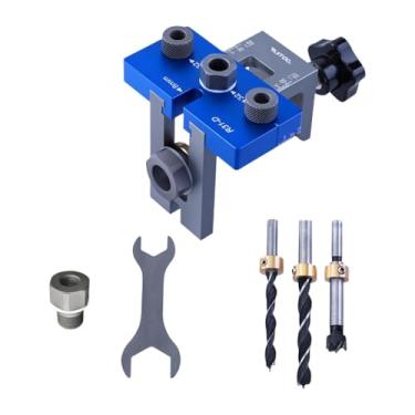 Imagem de Stgfyxgs Kit de Perfuração de Gabarito de Cavilha 3 em 1, Localizadores de Carpintaria, Gabarito de Cavilha Autocentrante para Trabalho em Madeira, Gabarito de