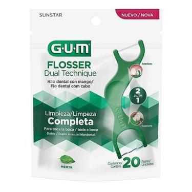 Imagem de Fio Dental Gum Flosser Dual Technique 2 em 1 com 20 Unidades