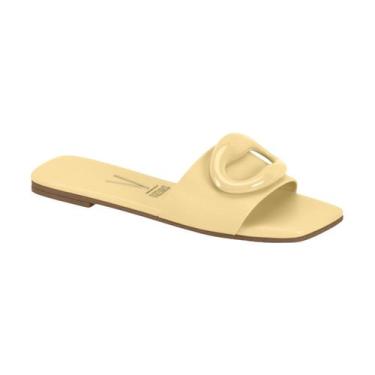 Imagem de Rasteira Feminina Tamanco Vizzano Detalhes Ref: 6553.101, Amarelo, 35