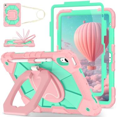Imagem de WESOROL Capa para iPad (A16) 11ª/10ª geração 2025/2022 com protetor de tela, suporte giratório 360 para lápis, capa para iPad 10ª geração à prova de choque para iPad 11ª/10ª geração, capa infantil