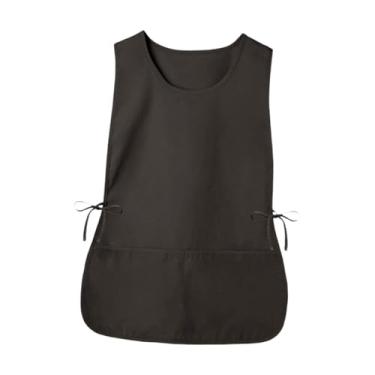 Imagem de Fenteer de bata, de sapateiro, gravatas laterais com 2 bolsos, babador de garçom para beleza, unhas, jardim, churrasqueira, cabeleireiro, Preto