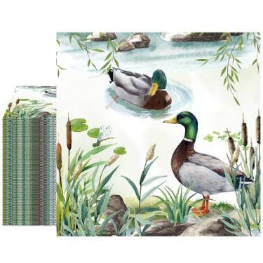 Imagem de Guardanapos de Pato Mallard Artigos de Festa - Joybileefun 50 PCS Guardanapos de Pato da Sorte Descartáveis para Caça Tema de Chá de Bebê Artigos de Festa