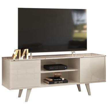 Imagem de Rack Para Tv 55 Pol 2 Portas 136 cm Lisboa Calacata Off White MADETEC