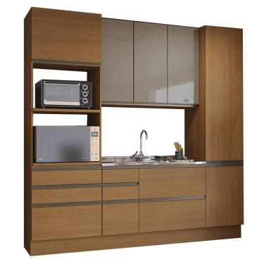 Imagem de Cozinha Modulada 4 Pecas 240 cm MDP Maxxi Canela Kappesberg