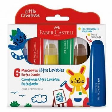 Imagem de Caneta Hidrográfica Extrajumbo Com 6 Cores - Faber-Castell