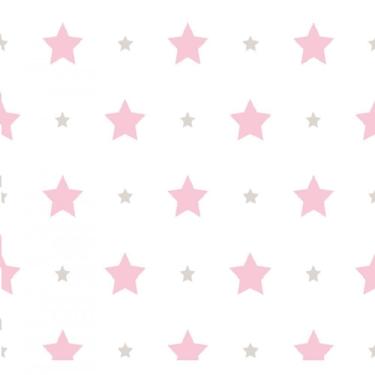 Imagem de Papel De Parede Treboli Estrelas Rosas 5842 - Rolo 10m X 0,53m