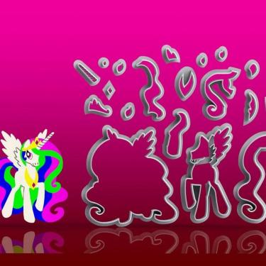 Imagem de Cortador My Little Pony- Celéstia Modular Tamanho 6cm