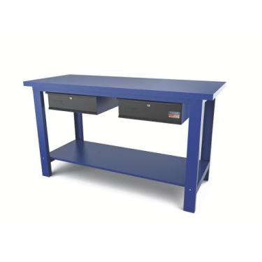 Imagem de Bancada Aberta com 2 Gavetas e Tampo Metálico Tramontina PRO Azul