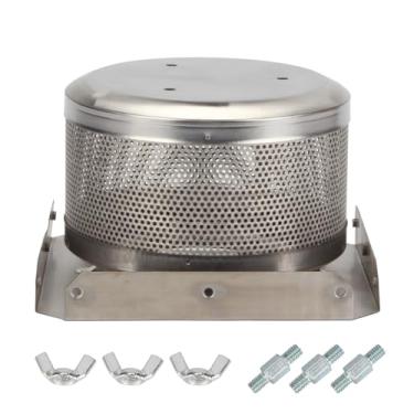 Imagem de KVMORZE Tela e base emissora de rede de queima de aquecedor de pátio de 4 lados pirâmide de substituição para aquecedor de pátio peças de aquecimento de substituição para a maioria dos aquecedores de