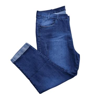 Imagem de Calça Skinny Cigarrete Feminina Jeans Elastano Destroyed Barra Virada Plus Size Oversized-Feminino