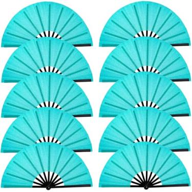 Imagem de 10 peças de leque de botas no chão, ventiladores de palmas para dança de linha, fãs de rave grandes com glitter de 33 cm, ventilador dobrável portátil dobrável para dança, festivais de música EDM e