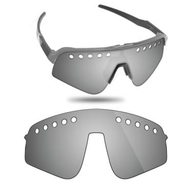 Imagem de Fiskr Lentes polarizadas de substituição compatíveis com óculos de sol Oakley Sutro Lite Sweep Vented OO9465, resistente a impactos e ajuste perfeito - prata metálica