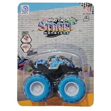 Imagem de Carrinho Fricção Monster Truck 1:64 Escala Radical Suspensão Fusca Azul 06