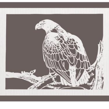 Imagem de Quadro Decorativo Branco Mdf Gavião 40X20Cm