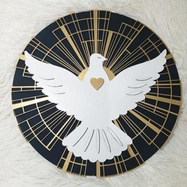 Imagem de Decoração Católica Religiosa Divino Espirito Santo Vazado Mdf Aplique 