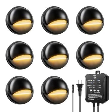 Imagem de HOSITARK Kit de luzes LED de baixa tensão, luzes de cerca IP67 à prova d'água com sensor de fotocélula transformador, iluminação branca quente de deck para trilhos de escada de passarela ao ar livre