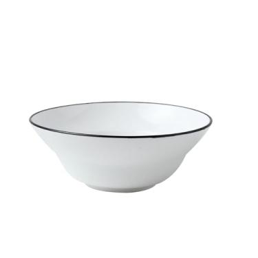 Imagem de Tigela de sobremesa doméstica iogurte de cerâmica - 22.3 cm Gori Bowl - borda preta