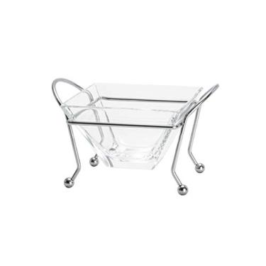 Imagem de PETISQUEIRA DE VIDRO C/SUPORTE CROMADO TORCELLO 14X12cm