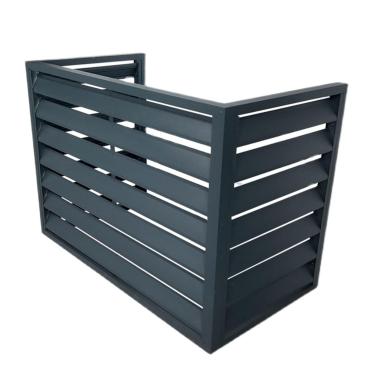 Imagem de Rack De Ar Condicionado, Tela De Cerca De Ar Condicionado De Alumínio, Rack De Exposição De Plantas Ao Ar Livre, Suporte De Flores Com Venezianas, Pl, Grey, 100 * 50 * 70cm/40 * 20 * 28in