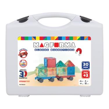 Imagem de Blocos magnéticos Magforma 30 peças com rodas brinquedo magnético educativo