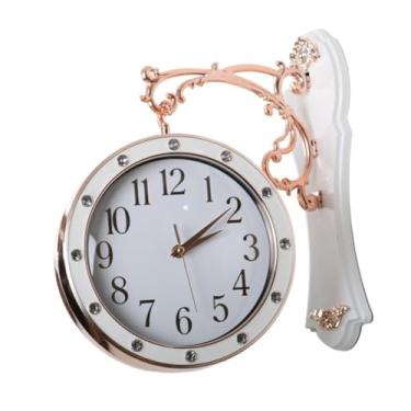 Imagem de Generic Relógio de parede duplo lado relógio silencioso pendurado para casamento sala de estudo, Branco