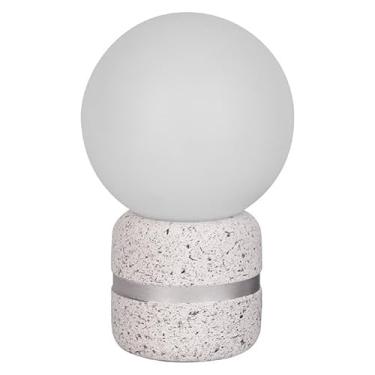 Imagem de Luminária de Mesa em Cerâmica, Base em Granito, 22 x 13 cm, Bivolt (Branco)