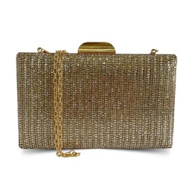 Imagem de Bolsa Clutch Carteira Festa Feminina Luxo Ostentação Priscilla (Dourado)