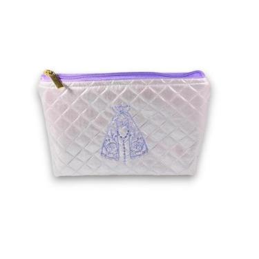 Imagem de Nécessaire, Bordada Religiosa, grande - DaniBordados, Branco com azul
