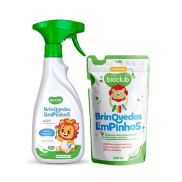 Imagem de Kit Higienizador De Brinquedos Detergente Orgânico e Desengordurante Brinquedos Limpinhos Bioclub® 1L