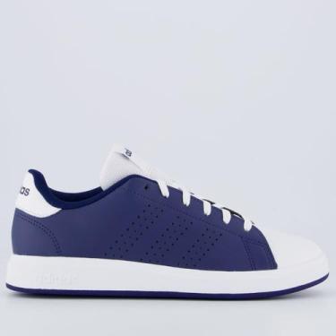 Imagem de Tênis Adidas Advantage Base 2.0 Branco e Azul Juvenil, 35