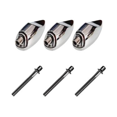 Imagem de Kit 3 Canoas Tom Caixa Cromo 19.09 + 3 Parafusos 51 X 6Mm M6