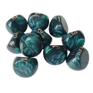 Imagem de MERIGLARE Conjunto de dados com 10 peças, dados de jogo de 3 lados, brinquedos de entretenimento, artigos para festas, de acrílico para KTV, jogos de tabuleiro, Verde