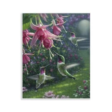 Imagem de Stupell Industries Design de arte de parede de jardim de beija-flor Haven por Collin Bogle, 35,5 x 28,5 cm