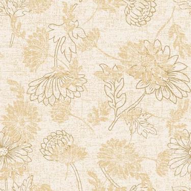 Imagem de VEELIKE Papel de parede floral dourado rústico boho margarida dália floral para quarto banheiro 43 cm x 38 cm papel de parede autoadesivo temporário de flores papel de contato para gavetas de armários
