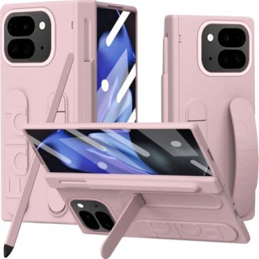 Imagem de NINKI Pulseira para celular Google Pixel 10 Pro Fold com compartimento para S Pen e Stylus, protetor de tela com dobradiça fina fofa + alça de dedo com suporte para Pixel Fold 10 Pro, capa com S Pen