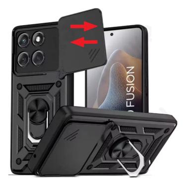 Imagem de Capa Capinha Case para Motorola Edge 60 Fusion - Protetora Resistente Anti Impacto Queda Armadura Militar Cor:Preto