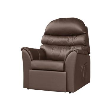 Imagem de Poltrona De Amamentação Retrátil E Reclinável Confortável Corino Marrom