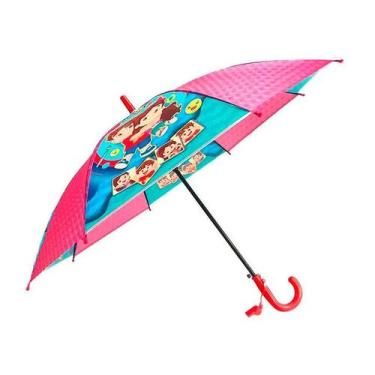 Imagem de Guarda-chuva Cabo Longo Automático Maria Clara e JP - Rosa - Macrozao