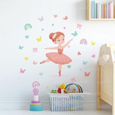 Imagem de Adesivo Decorativo Bailarina Infantil Lavável Para Parede Quarto Menina Berçário Bailarina 08